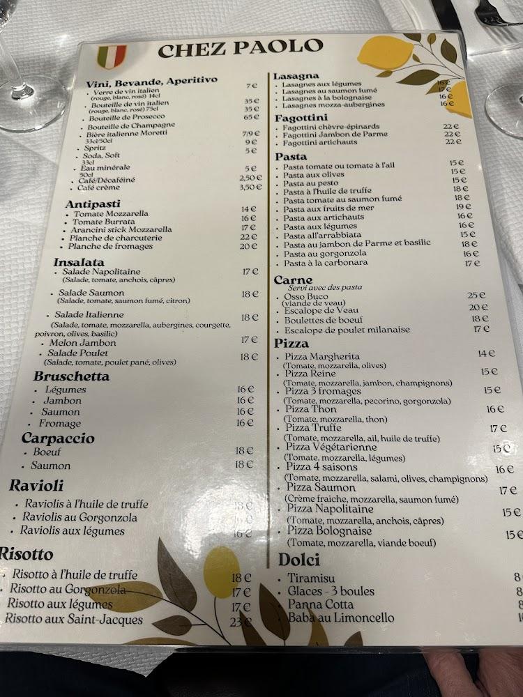 Chez Paolo - Menu Image 2