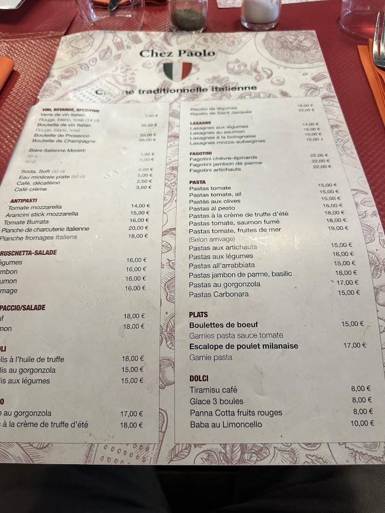 Chez Paolo - Menu Image 4